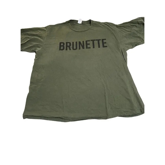 Army Green Short‎ Sleeve Tee Shirt Size 3XL Brunette Causal Top Streetwear Funny - Picture 1 of 3